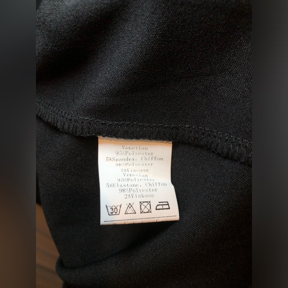 Hanna Nikole Women's Chiffon Ruffle Flattering Cape Sleeve Bodycon Pencil Dress - Picture 6 of 10